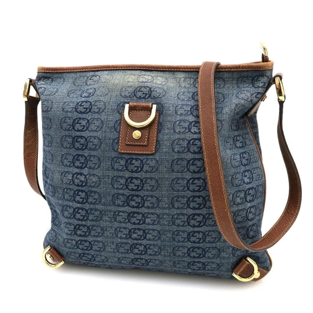 Gucci GG‎ Denim Abbey Messenger Crossbody Bag